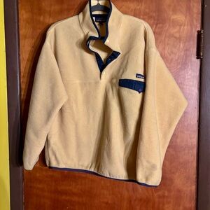 Patagonia Fleece Pullover Mens XL Yellow Synchilla Snap T Retro VTG